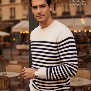 Goodfellow & Co Men's Black and White Crewneck Sweater